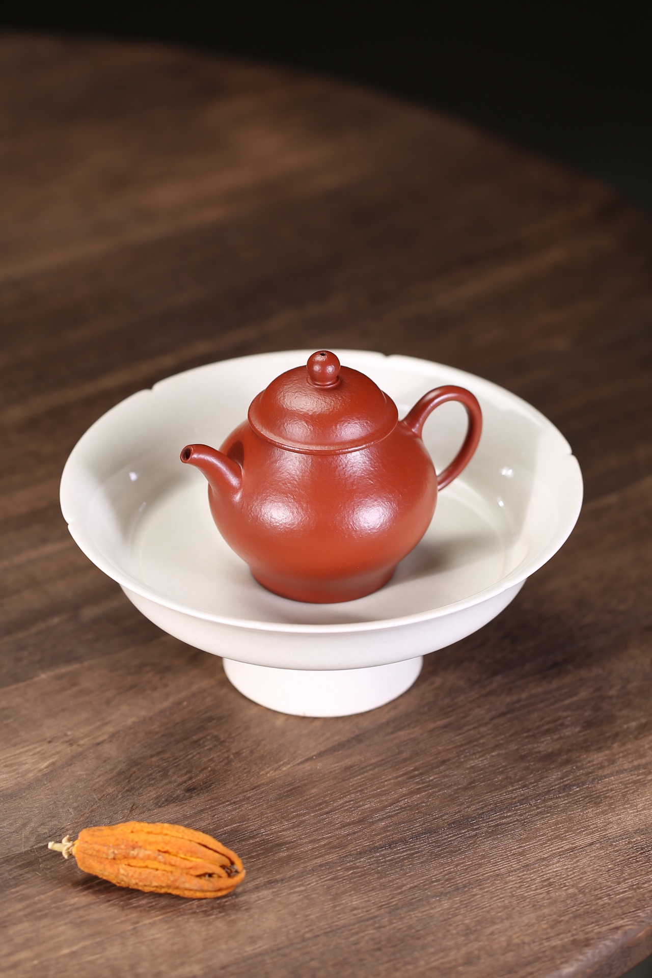 the "Olive", Yixing Purple Clay (Zisha) Teapot, Handmade Gongfu Tea 120ml