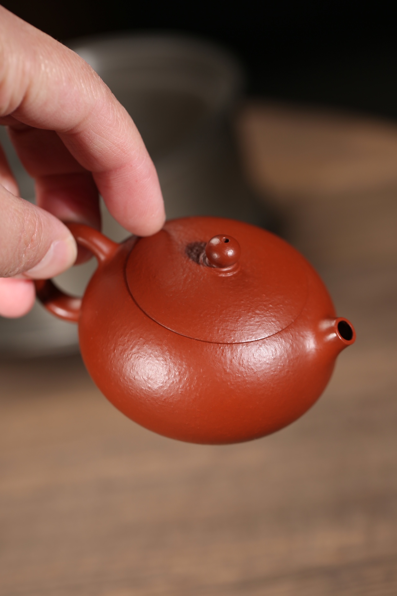 the "Flat Xishi", Yixing Purple Clay (Zisha) Teapot, Handmade Kung Fu Teapot 120ml