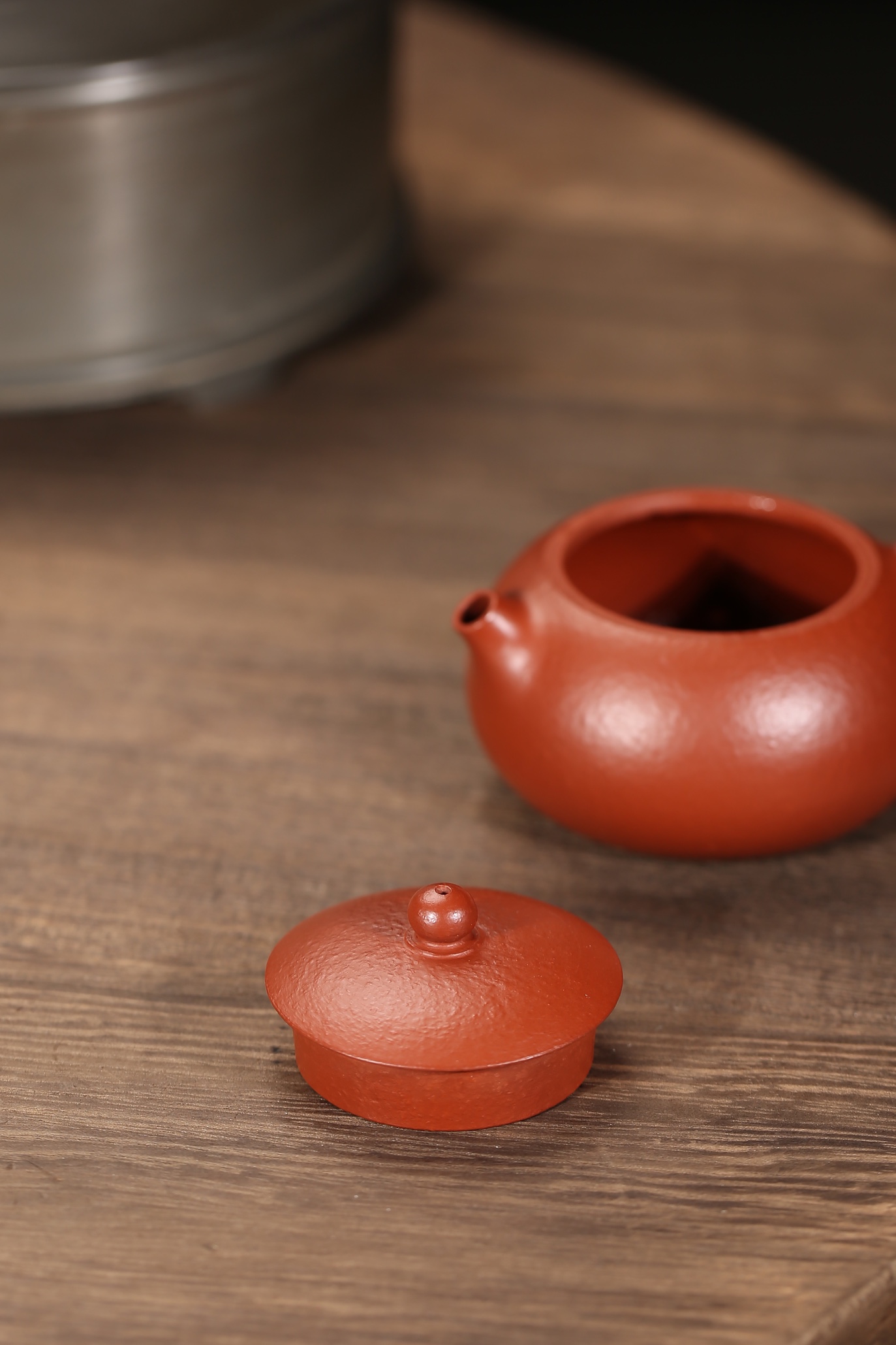 the "Flat Xishi", Yixing Purple Clay (Zisha) Teapot, Handmade Kung Fu Teapot 120ml