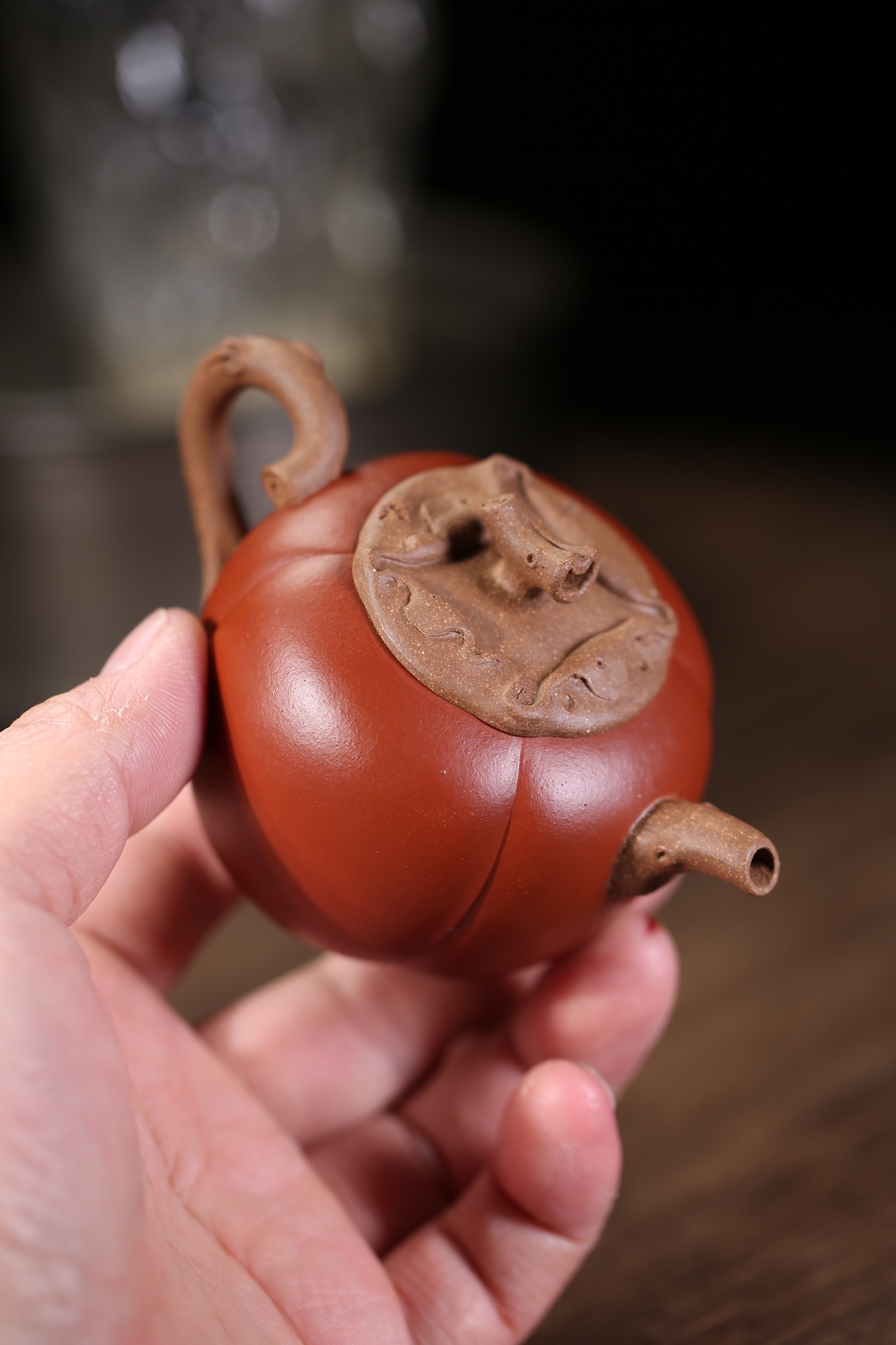 the "Persimmon", Yixing Purple Clay (Zisha) Teapot, Handmade Gongfu Tea 150ml