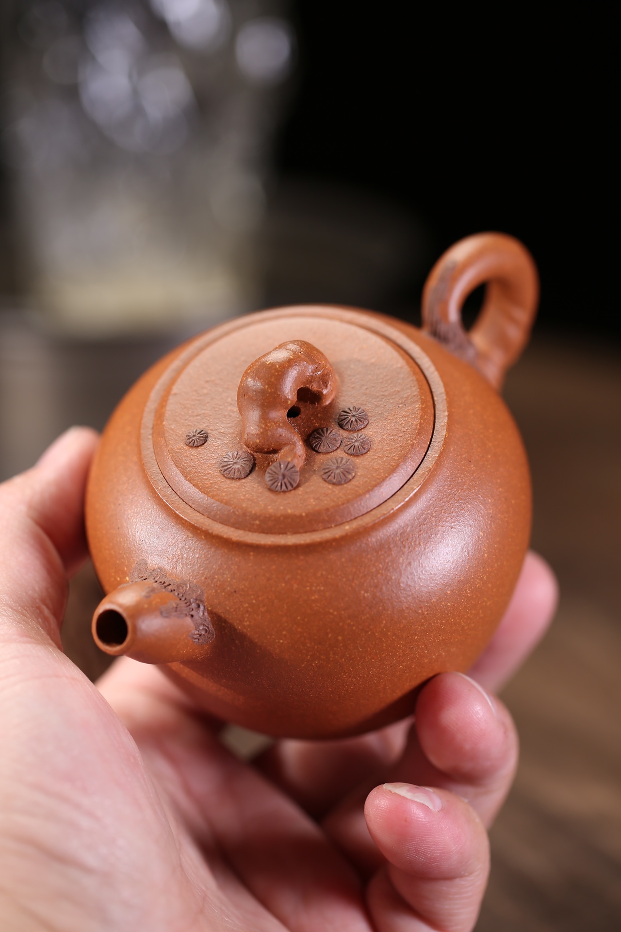 the "Breeze from Pine Forest", Yixing Purple Clay (Zisha) Teapot, Handemade Gongfu Tea 180ml