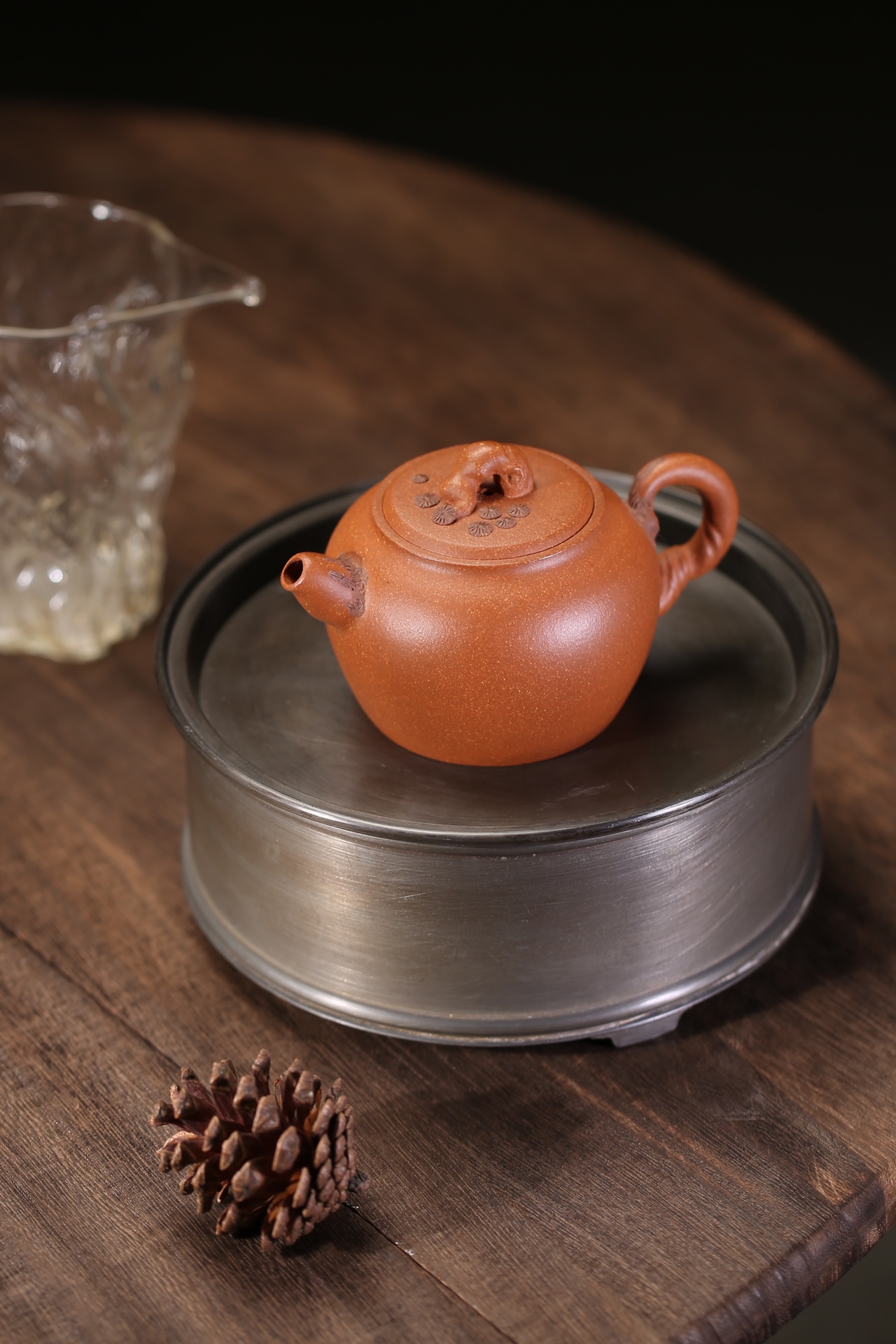 the "Breeze from Pine Forest", Yixing Purple Clay (Zisha) Teapot, Handemade Gongfu Tea 180ml
