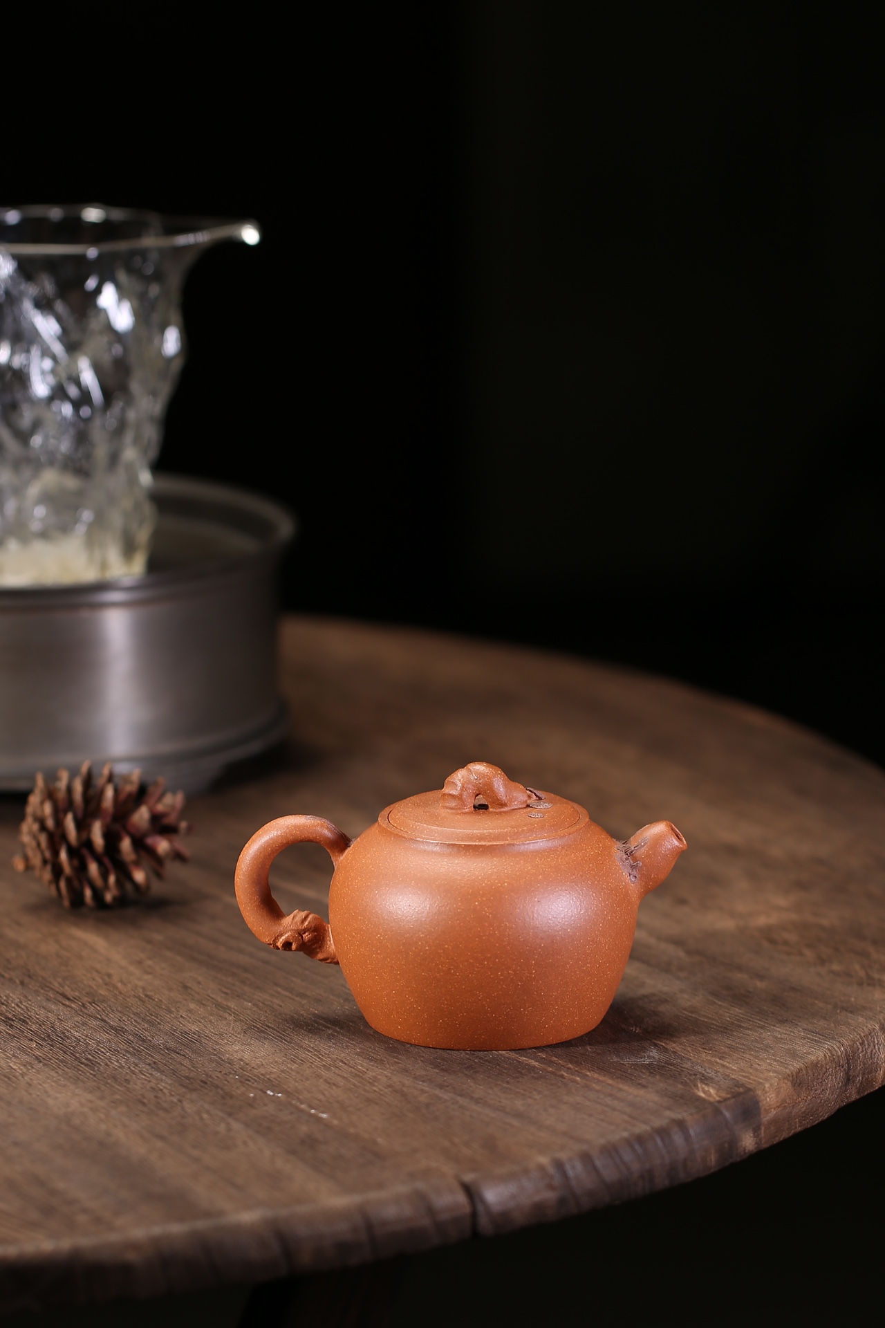 the "Breeze from Pine Forest", Yixing Purple Clay (Zisha) Teapot, Handemade Gongfu Tea 180ml