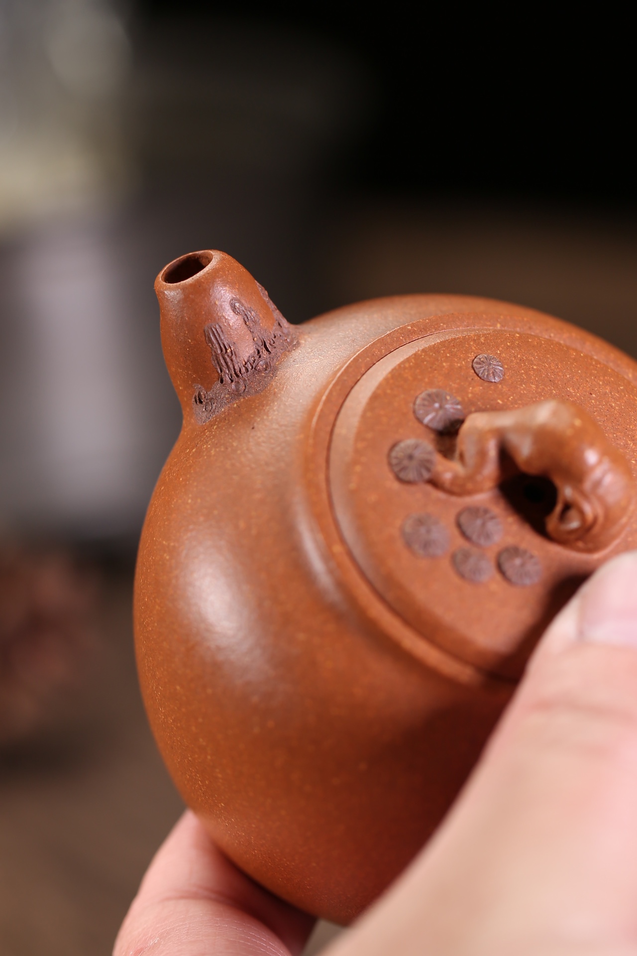 the "Breeze from Pine Forest", Yixing Purple Clay (Zisha) Teapot, Handemade Gongfu Tea 180ml