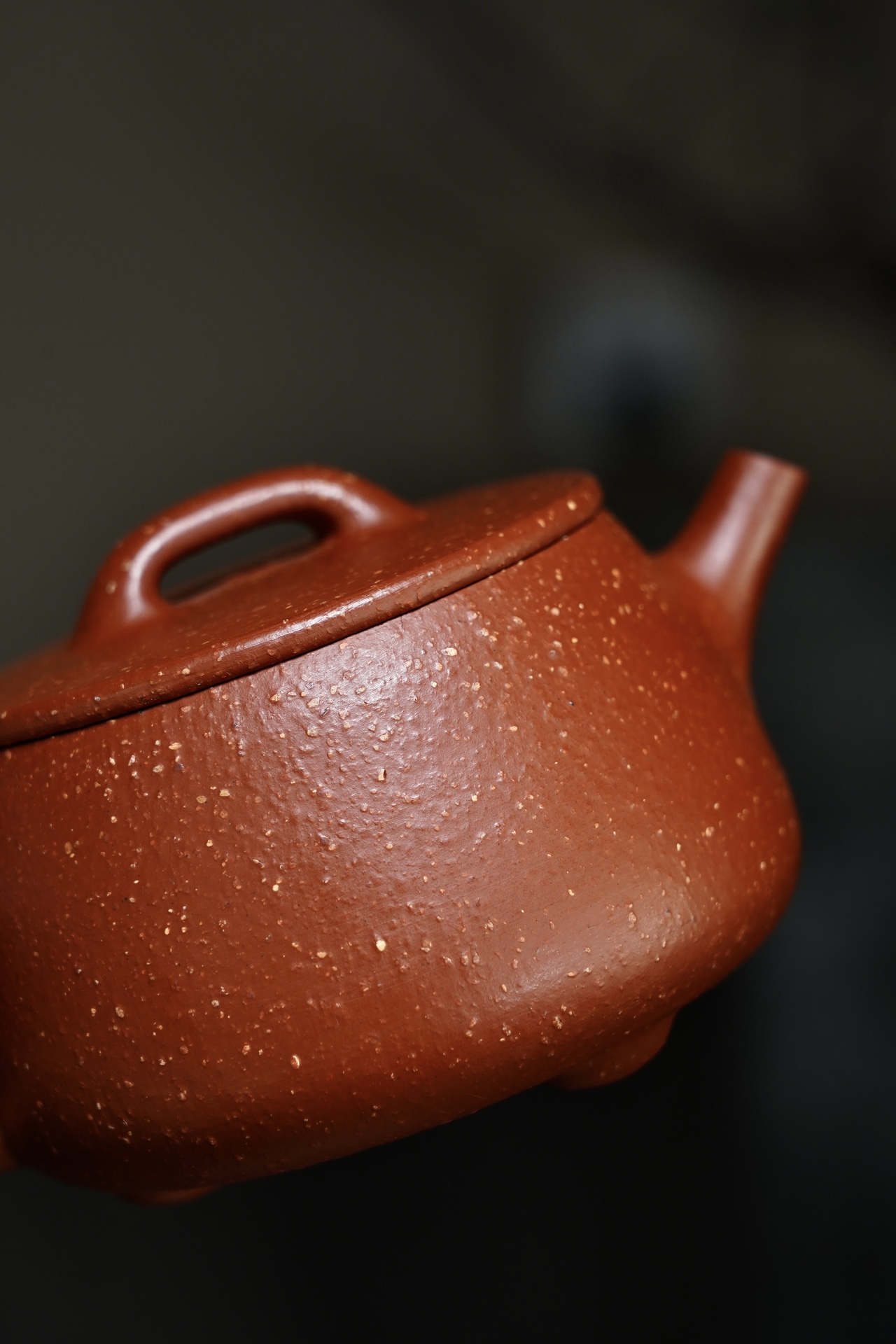 the "Wide Stone Laddle", Yixing Purple Clay (Zisha) Teapot, Handmade Kungfu Tea Stoneware Teapot 200ml