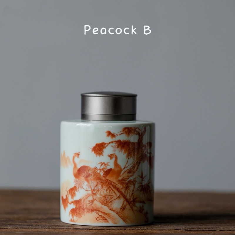 Porcelain Tea Caddy 300ml, 9 Styles Optional