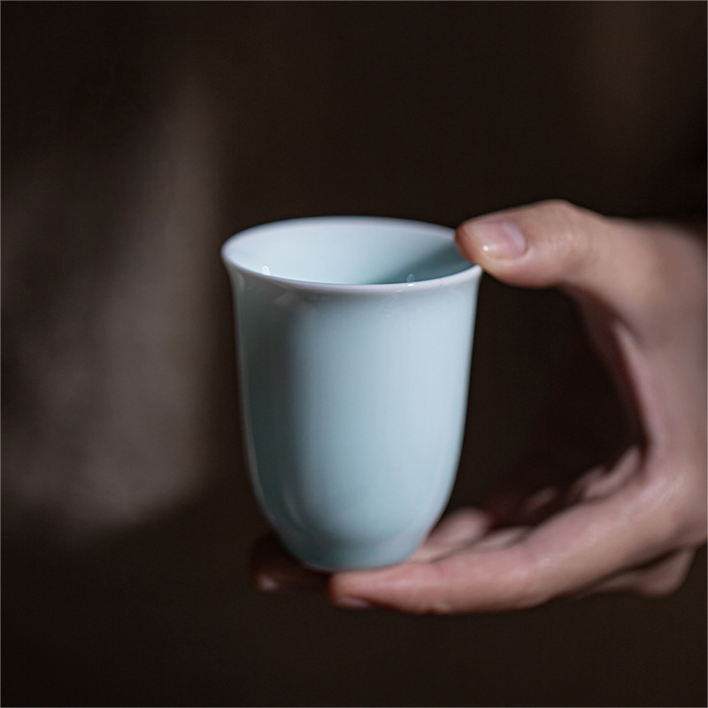 Shadow Blue Porcelain Tea Cup with Saucer 75ml