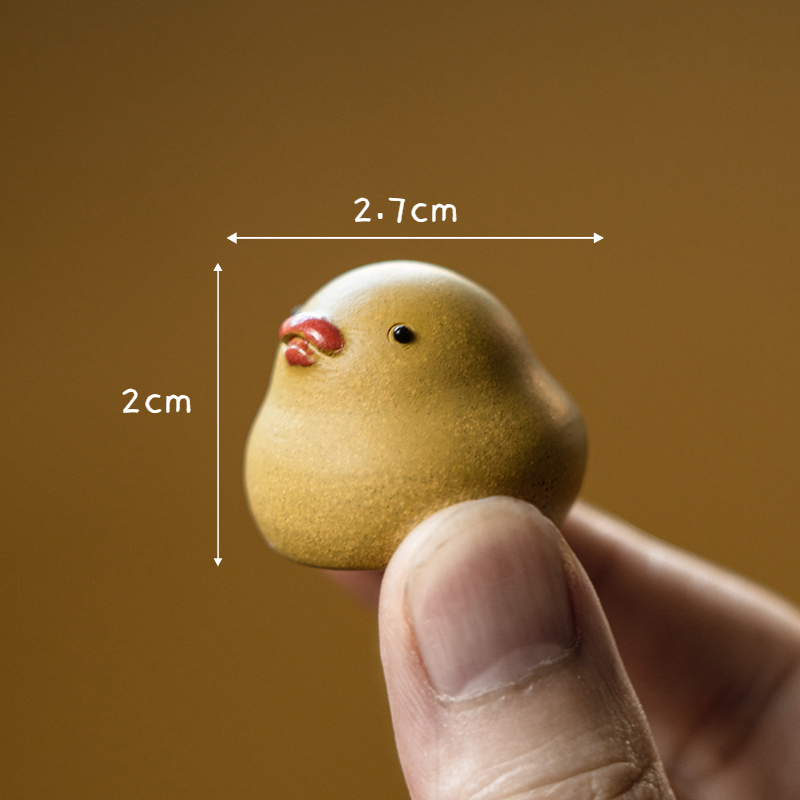 Mini Yellow Duck Figurine, Ceramic Duck Tea Pet