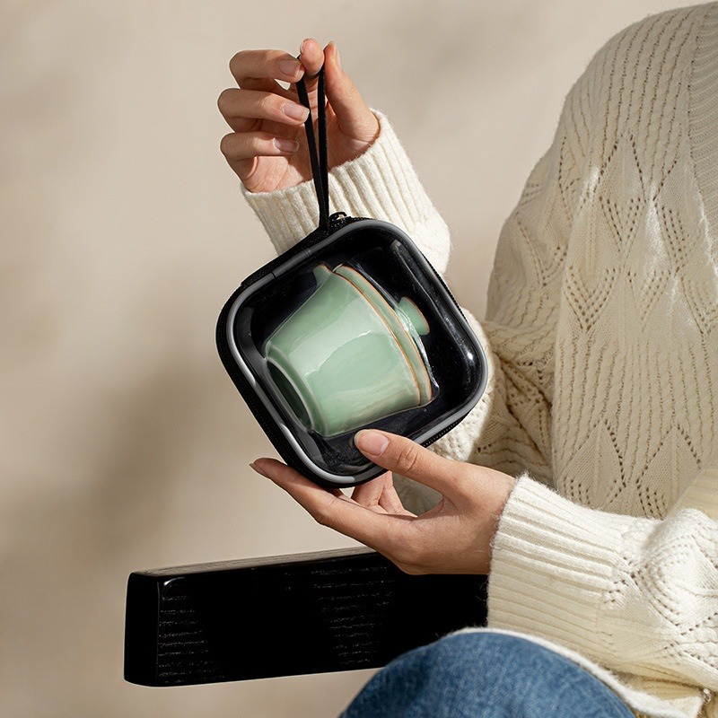 Minimalist Travel Tea Set, 4 Colors Available, Gaiwan*1+Pitcher*1+Cups*3