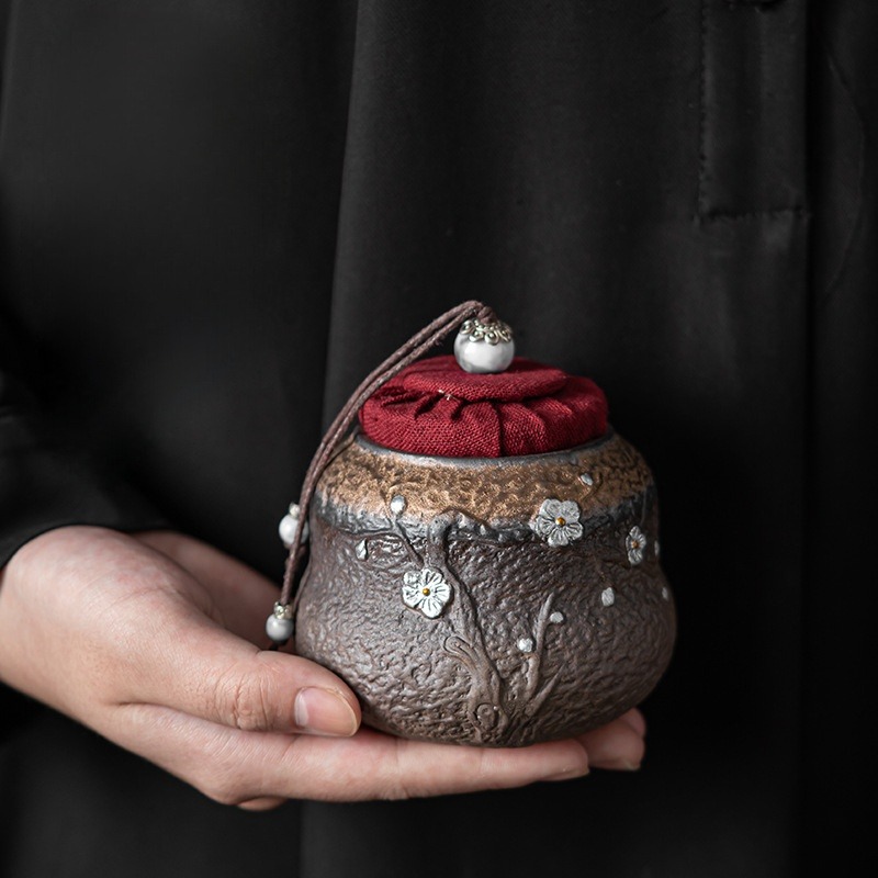 Wabi-Sabi Style Stoneware Tea Caddy