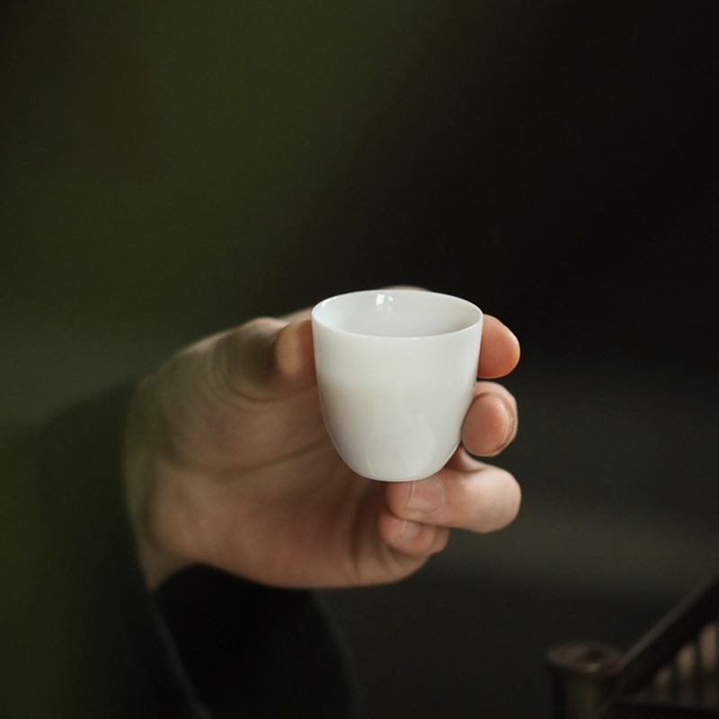 Minimalist Pure White Tea Cup, ChineseGongfu Tea Cups Set 50ml