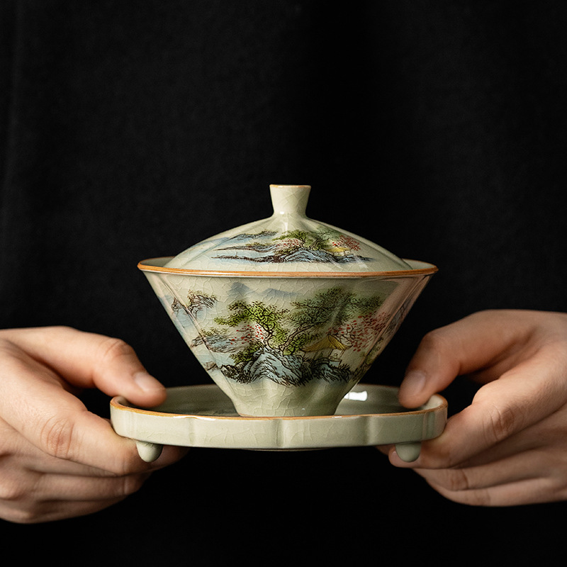  Spring Landscape Gaiwan with Sacuer 130ml