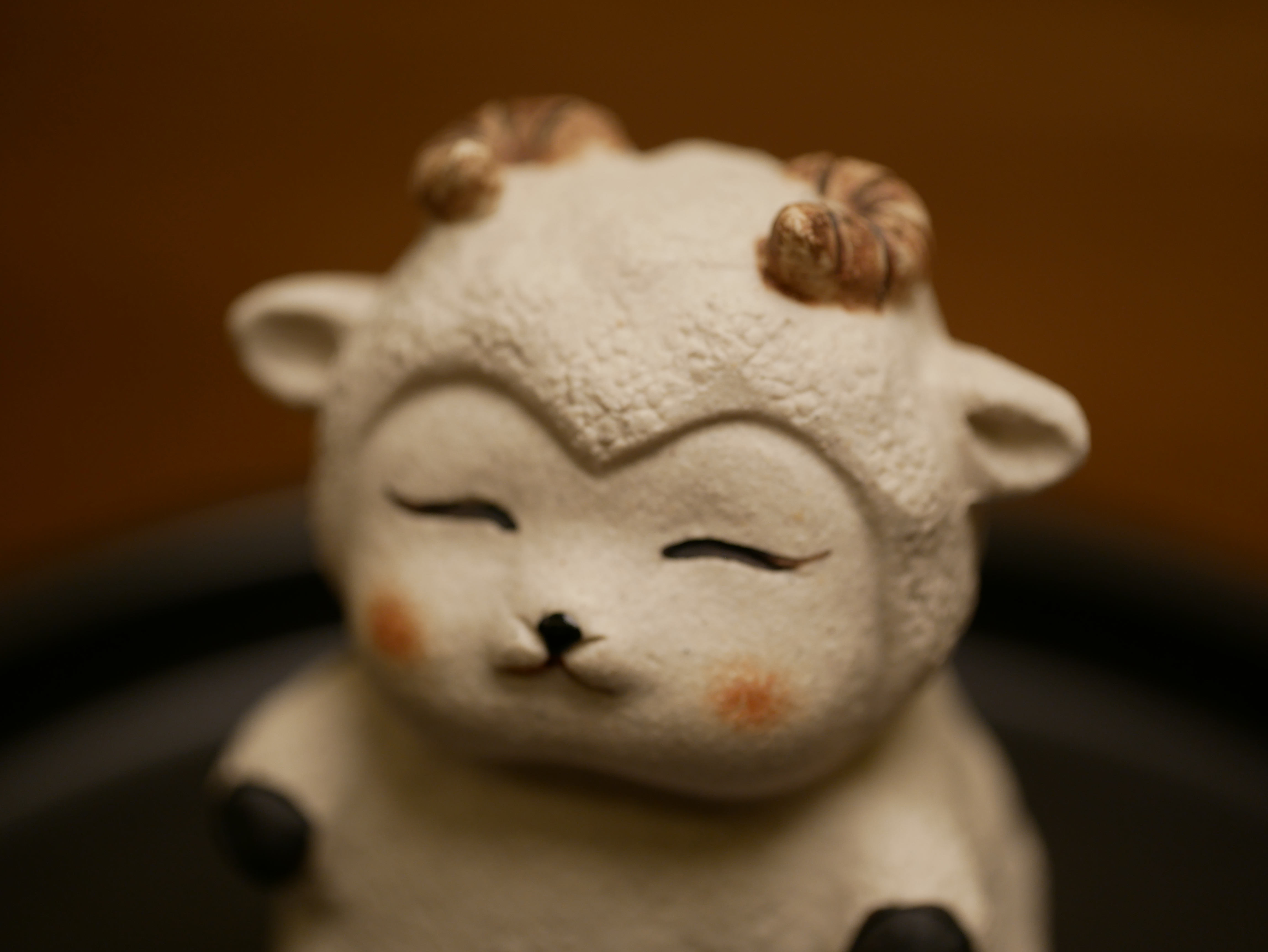 Soft Sheep Figurine, Ceramic Sheep Tea Pet