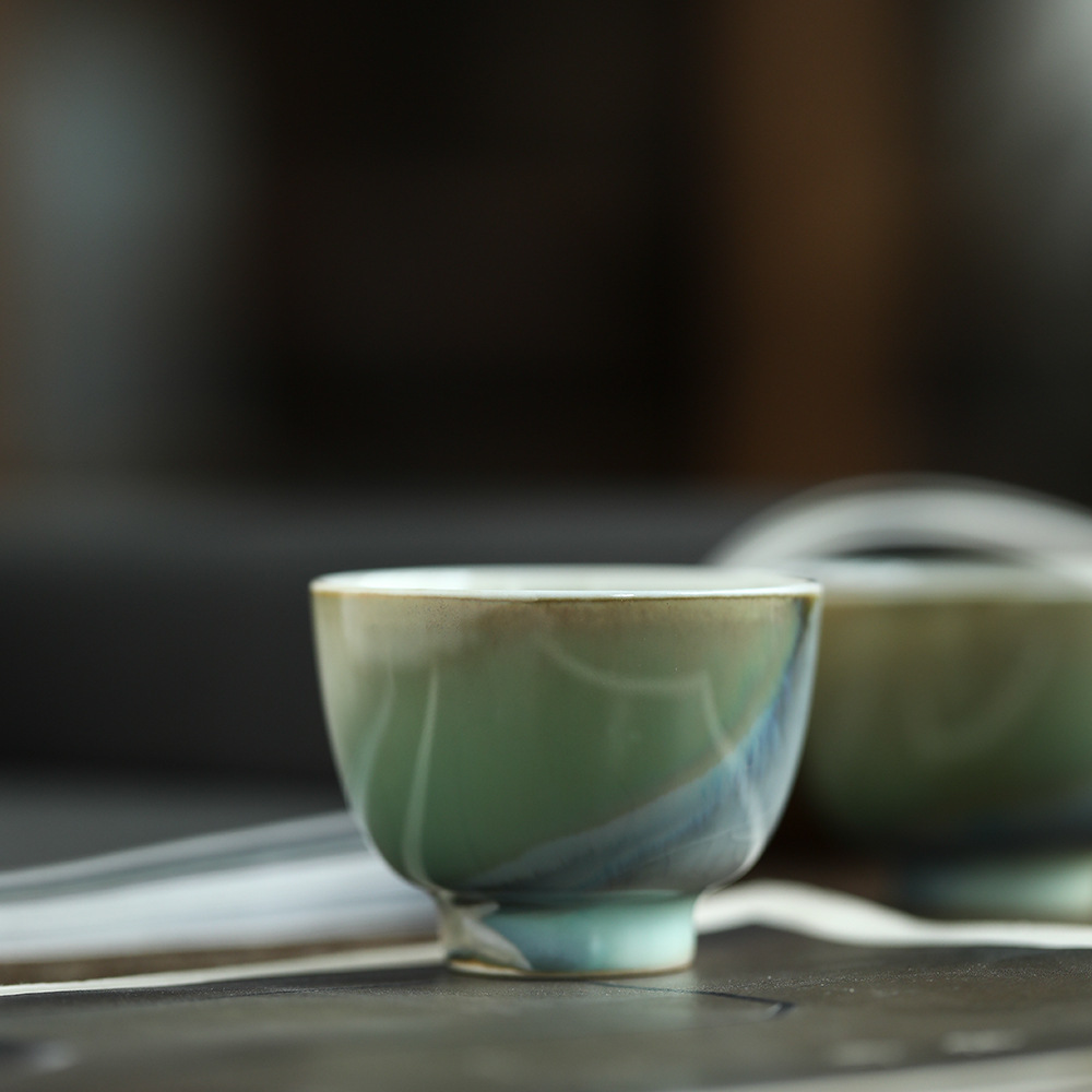 Aurora Green Stoneware Tea Cup 40ml