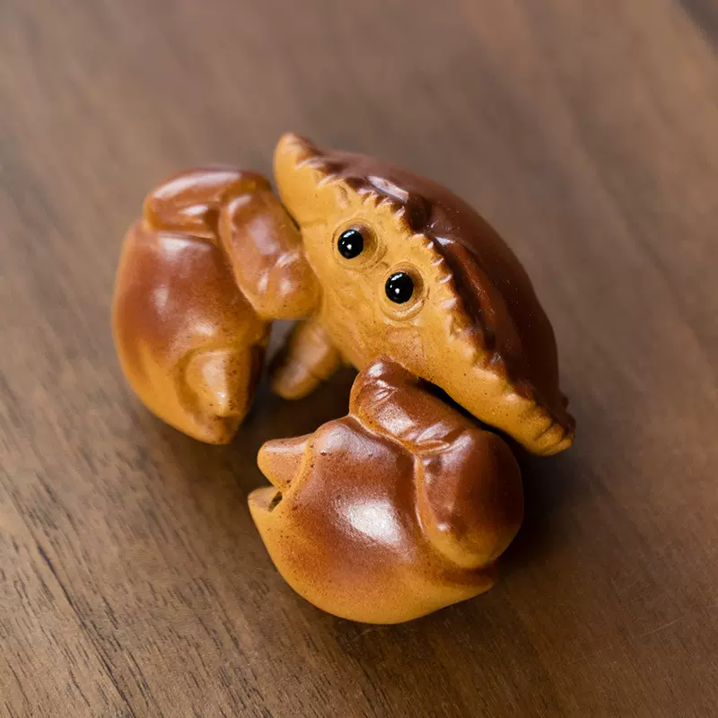 Little Crab Figurine, Ceramic Crab Tea Pet/Incense Holder