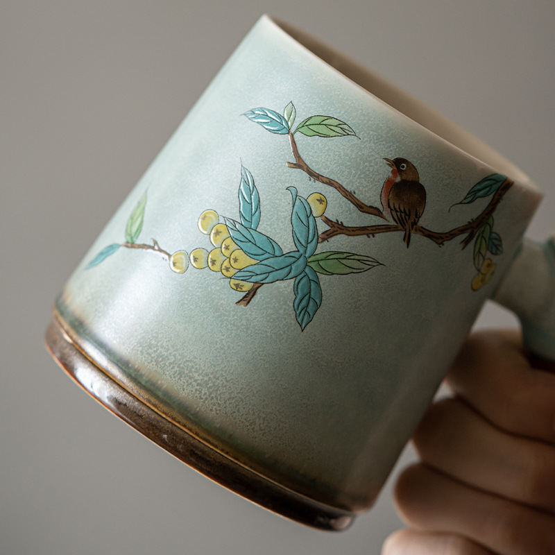 Tea Mug with Lid and Infuser 380ml, 5 Patterns Optional