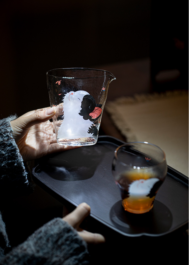 Blissful Cat Glass Pitcher 270ml