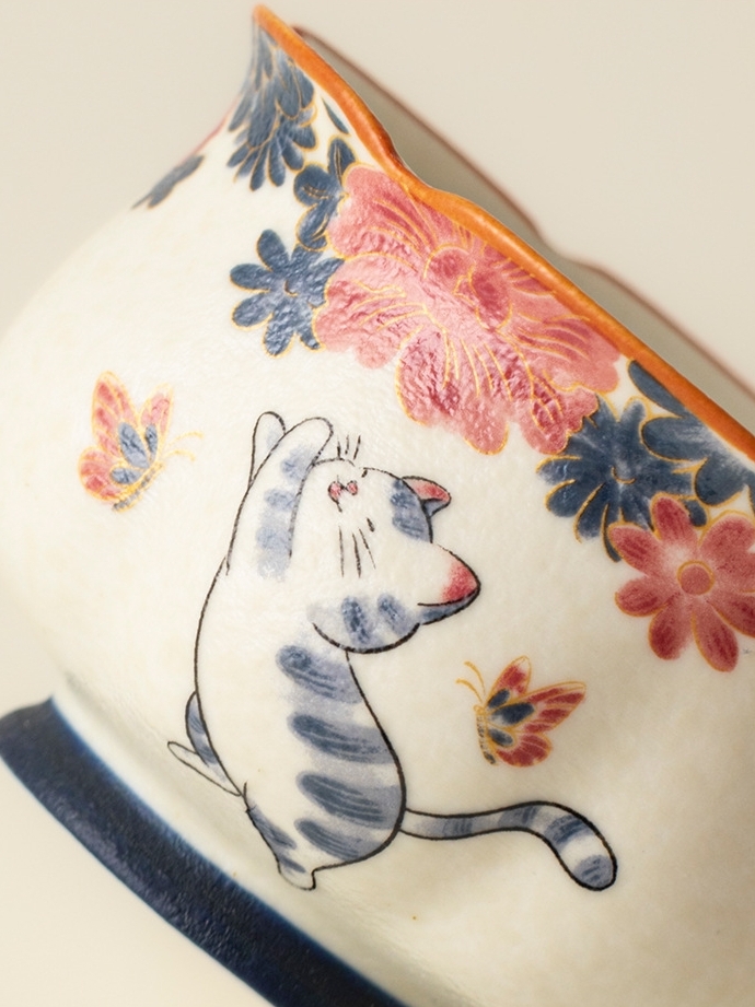 White Cat Tea Cups 5 Styles Optional