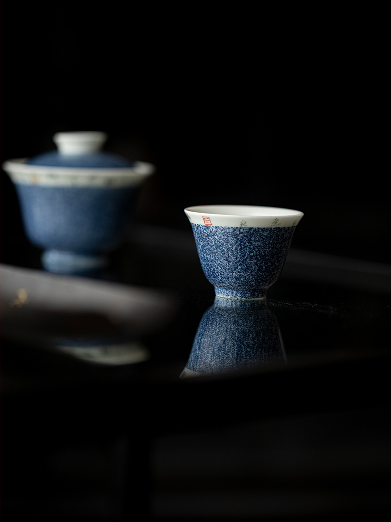 Blue Porcelain Tea Cup 40ml