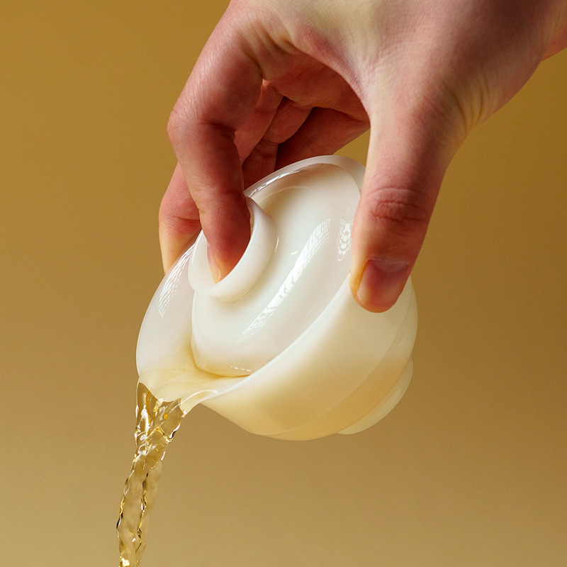 Ice Jade Porcelain Gaiwan with Saucer 110ml