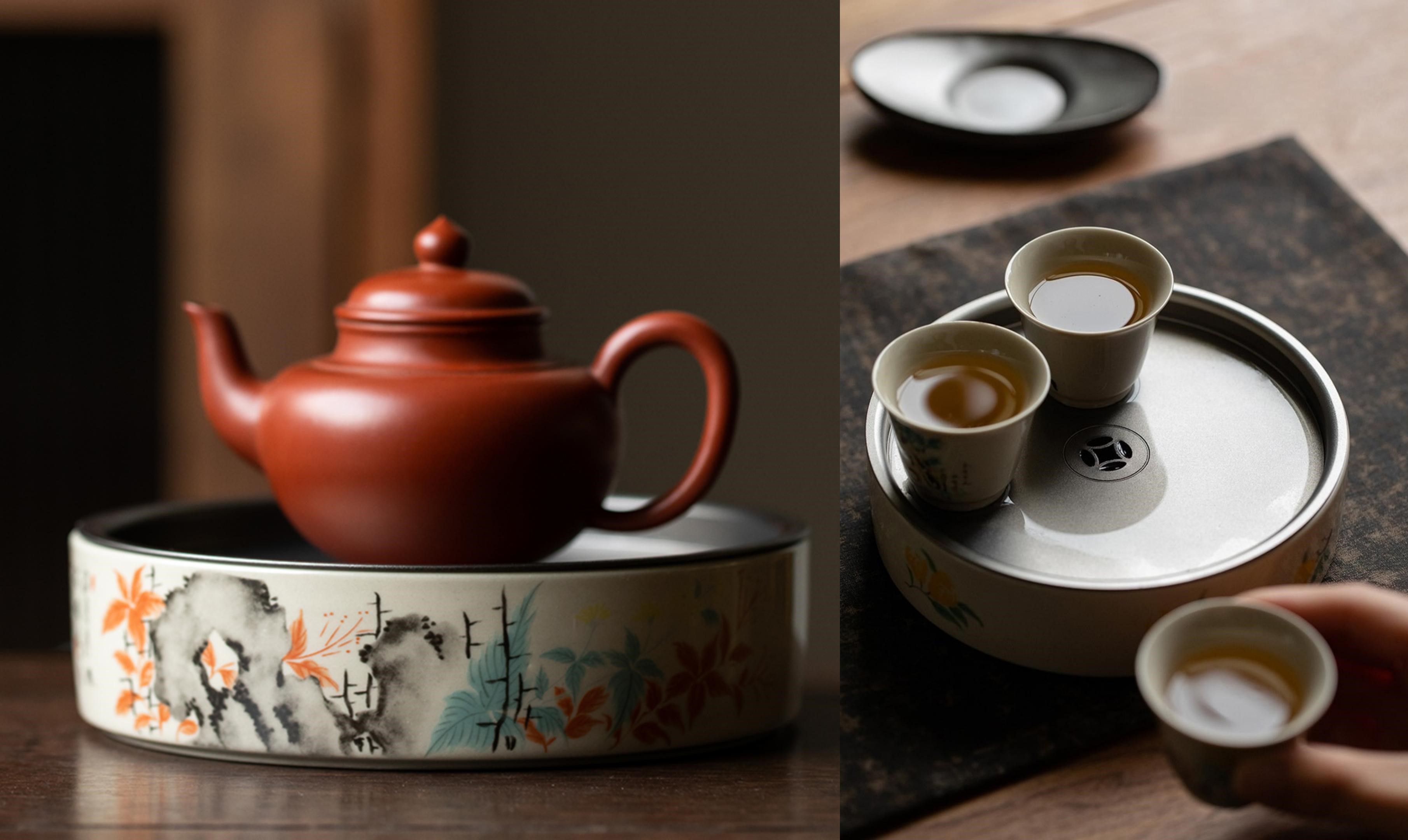 Ceramic Tea Trays, Kung Fu Tea Pot Holder Accessories, 6 Patterns Available