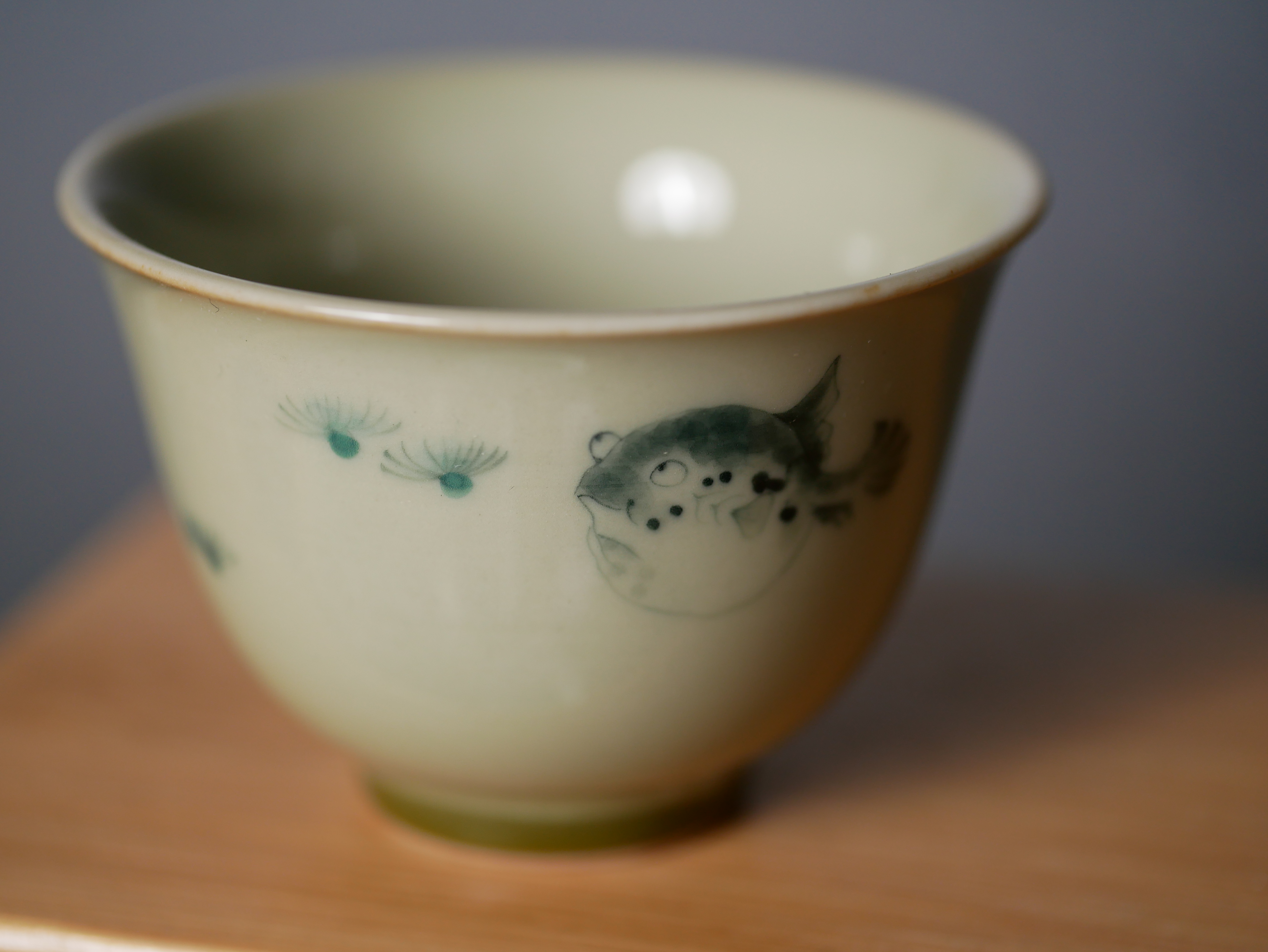 Funny Balloonfish Tea Cup, Porcelain Kungfu Tea Set 60ml