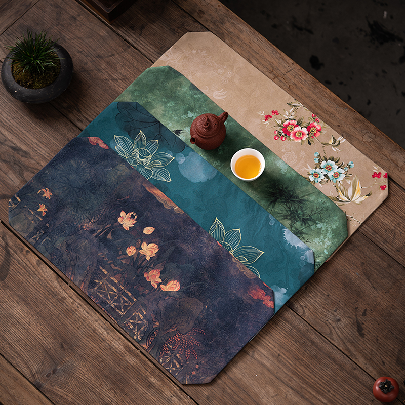 Chinese Silk Tea Mat, Tea Table Placemat, 8 Styles