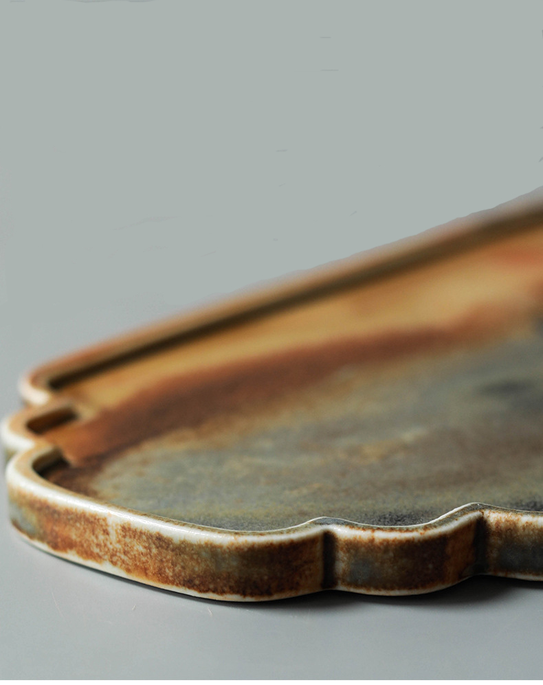 Mars Surface Tea Tray, Kungfu Tea Serving Tray, Ceramic Chinese Teaware