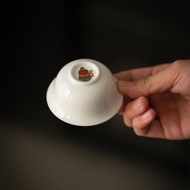 Sweet Pure White Tea Cups Set*4pcs, ChineseGongfu Tea Cup 35ml