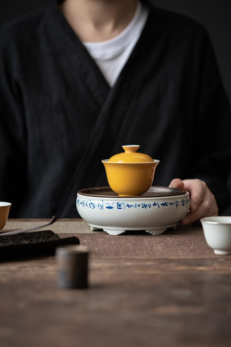 Yellow Gaiwan with Bamboo Deco 150ml