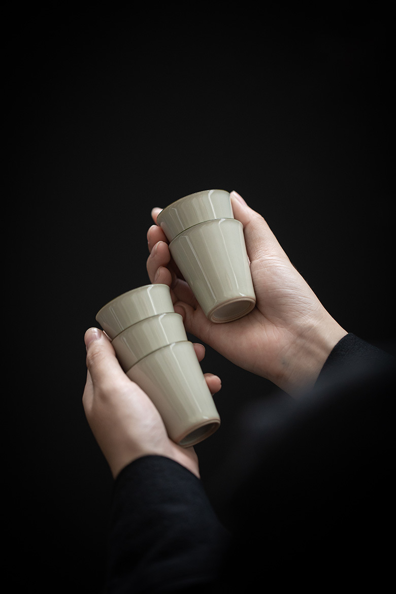 Ash Gray Tea Cups Set*4pcs 40ml