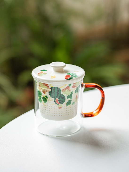 Glass Mug with Porcelain Straner 350ml