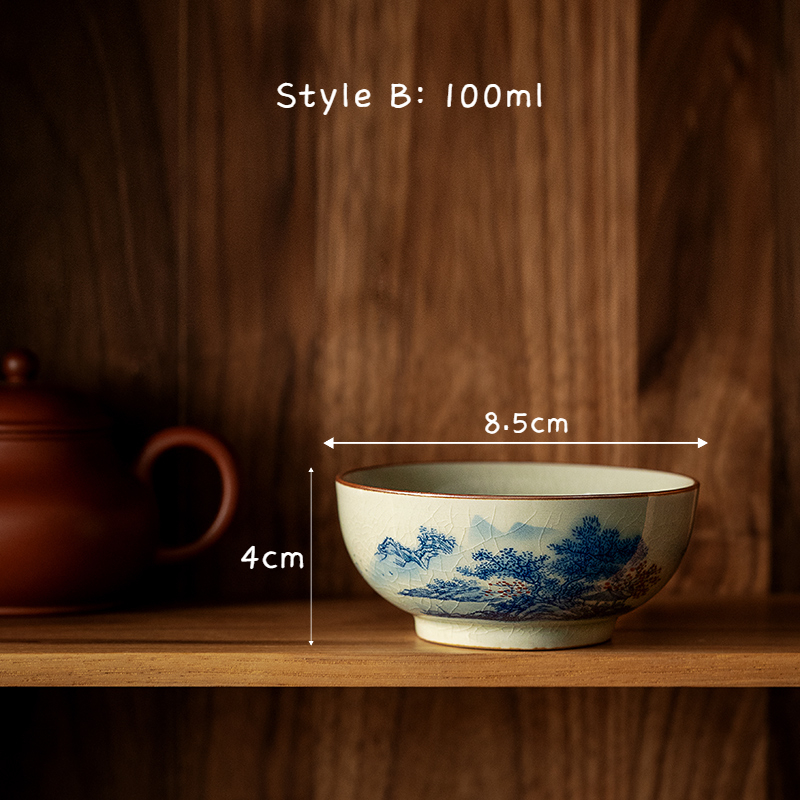 Landscape Kungfu Tea Cup 140ml, 2 Styles Optional