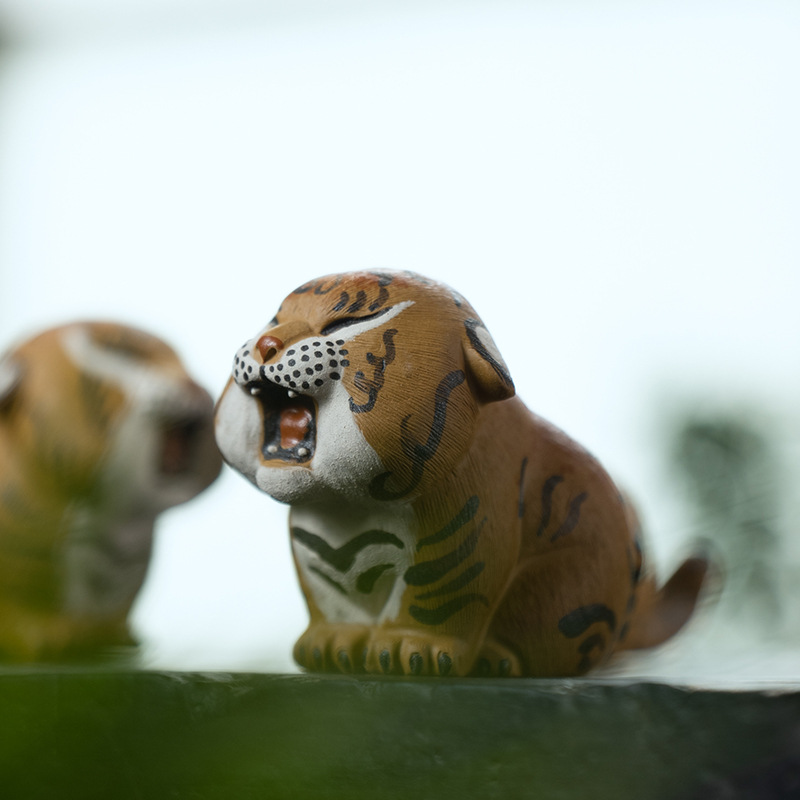 Baby Tiger Figurine, Ceramic Tiger Tea Pet