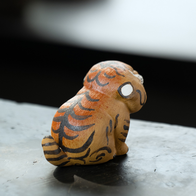 Baby Tiger Figurine, Ceramic Tiger Tea Pet