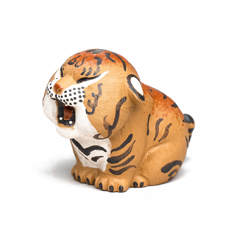 Baby Tiger Figurine, Ceramic Tiger Tea Pet
