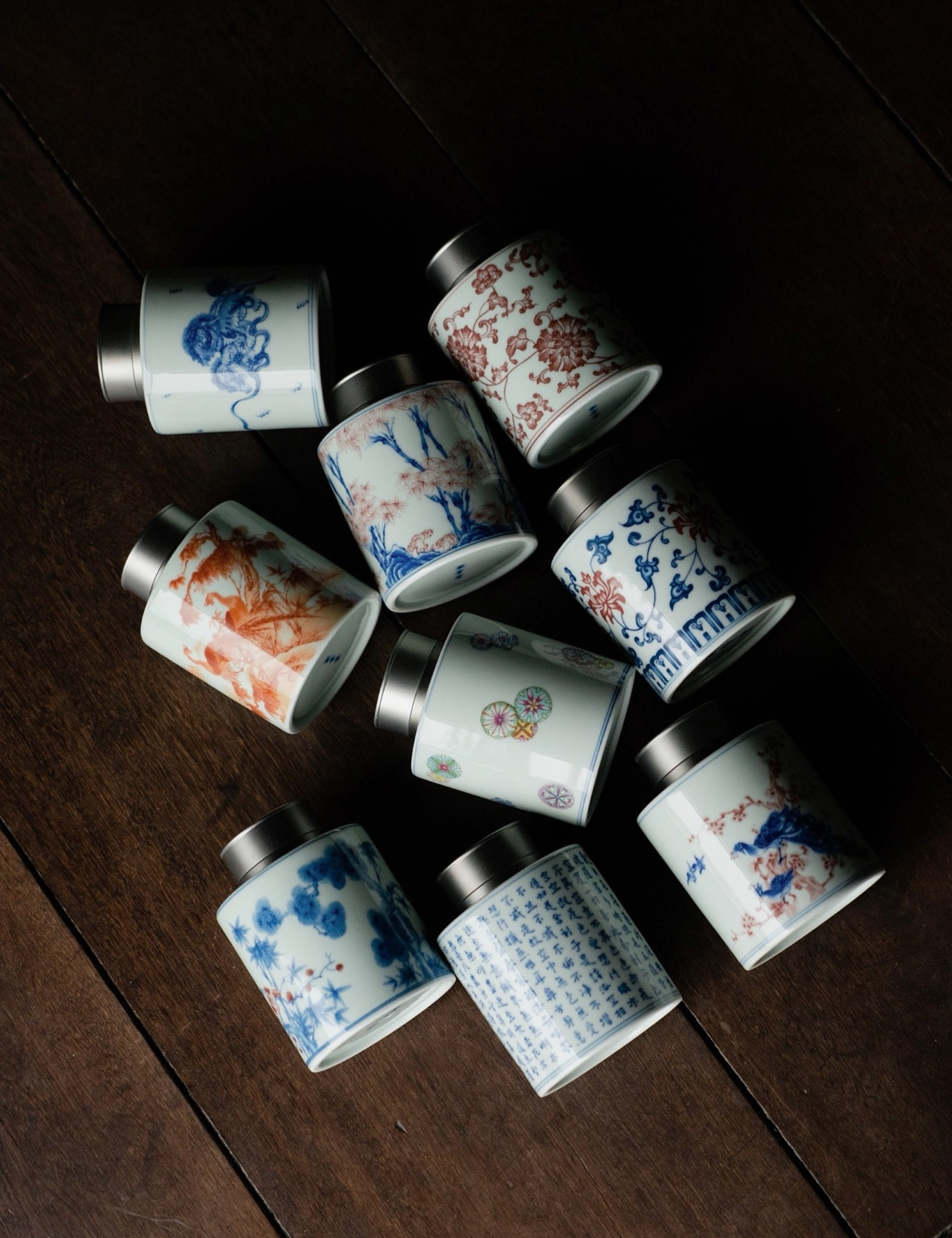 Porcelain Tea Caddy 300ml, 9 Styles Optional