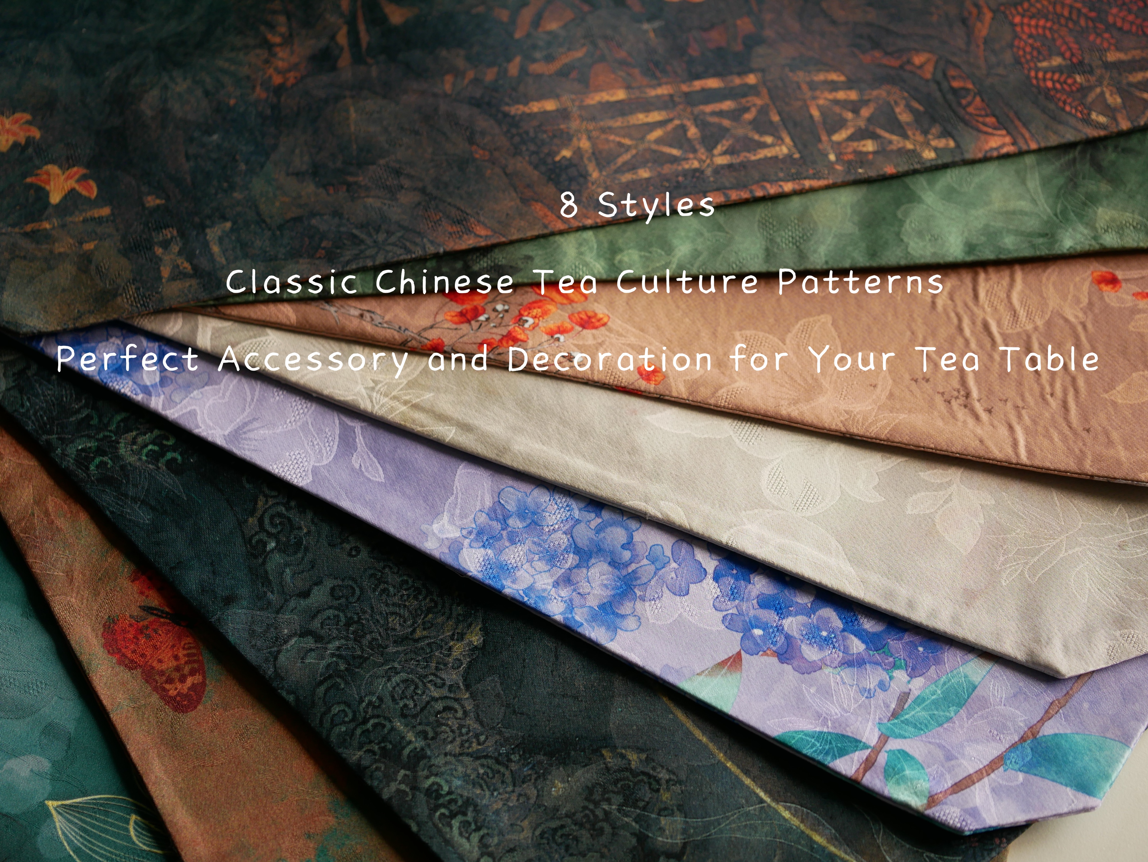Chinese Silk Tea Mat, Tea Table Placemat, 8 Styles