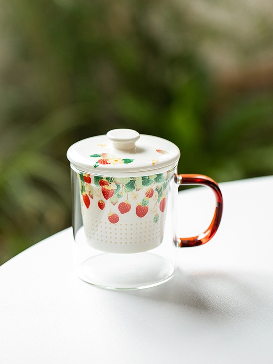 Glass Mug with Porcelain Straner 350ml
