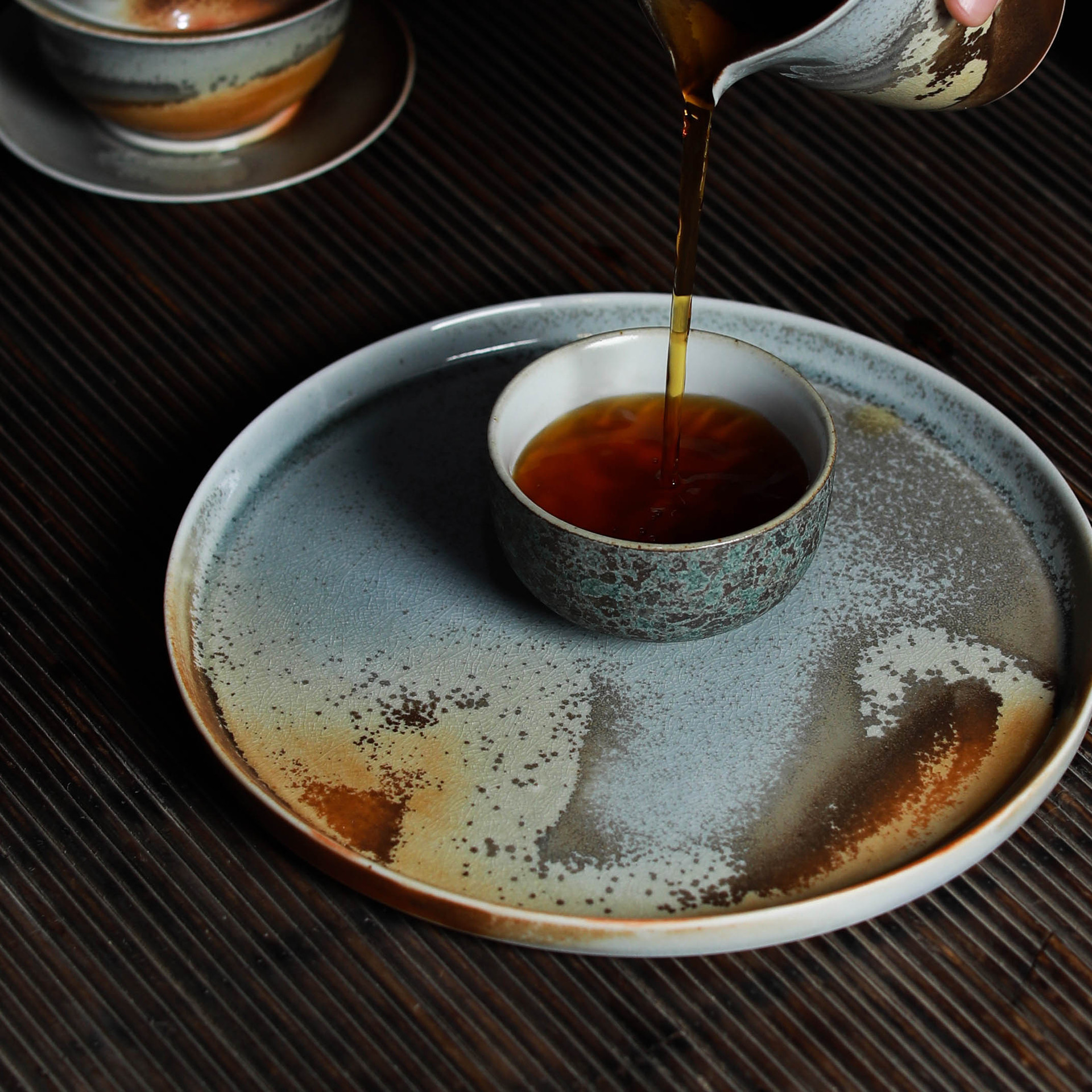 Mars Surface Tea Tray, Kungfu Tea Serving Tray, Ceramic Chinese Teaware