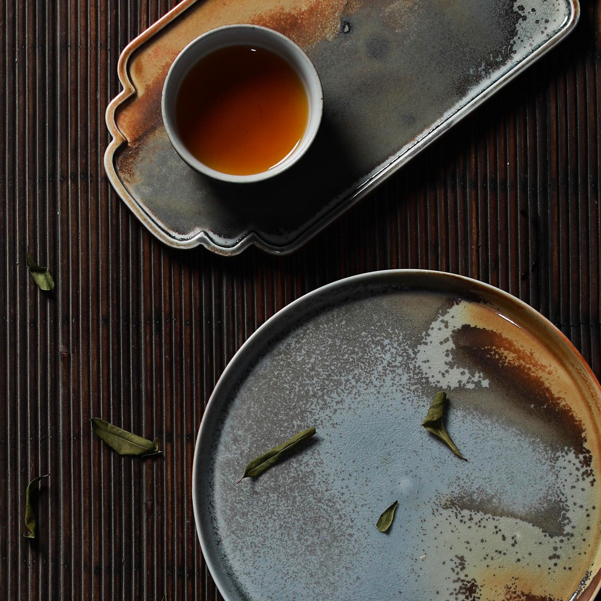 Mars Surface Tea Tray, Kungfu Tea Serving Tray, Ceramic Chinese Teaware