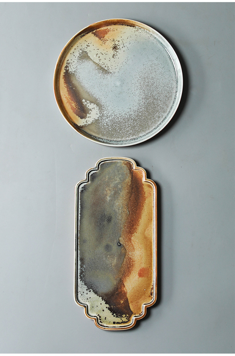 Mars Surface Tea Tray, Kungfu Tea Serving Tray, Ceramic Chinese Teaware