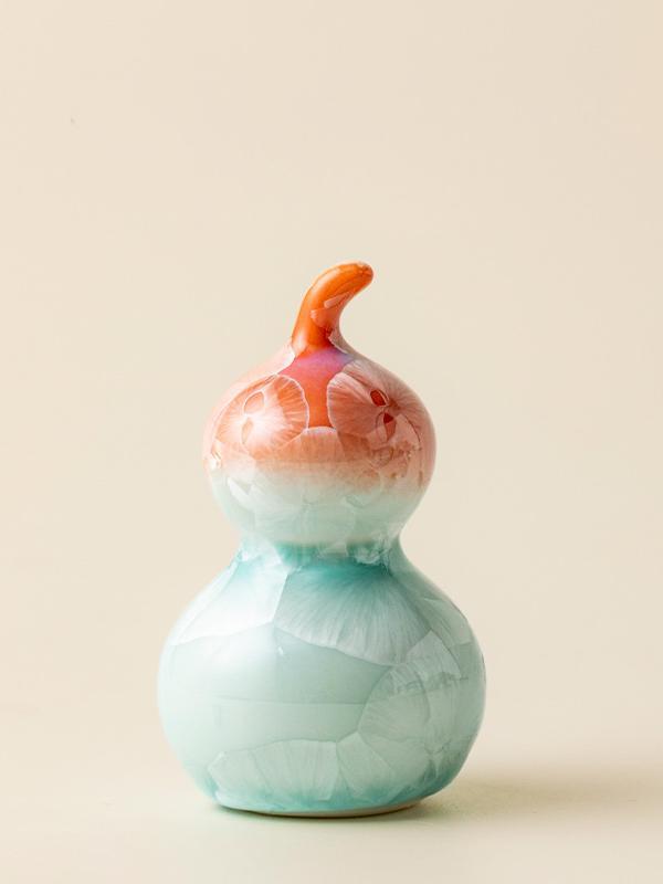 Ceramic Gourd Figurine Gradient Colors