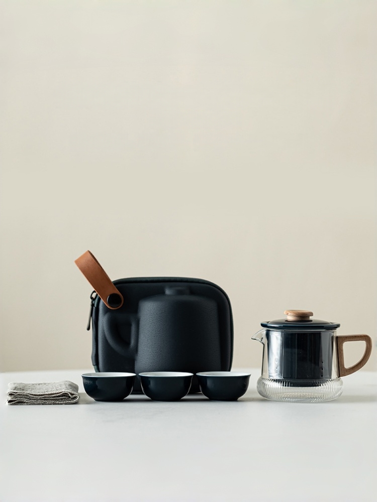 Modern Style Travel Tea Set 250ml, Teapot with infuser+3 Cups