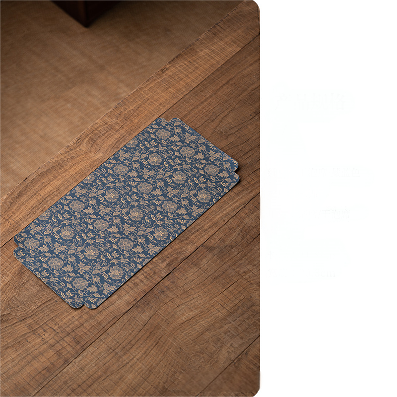 Scrolling Lotus Pattern Tea Mat, 4 Colors Optional