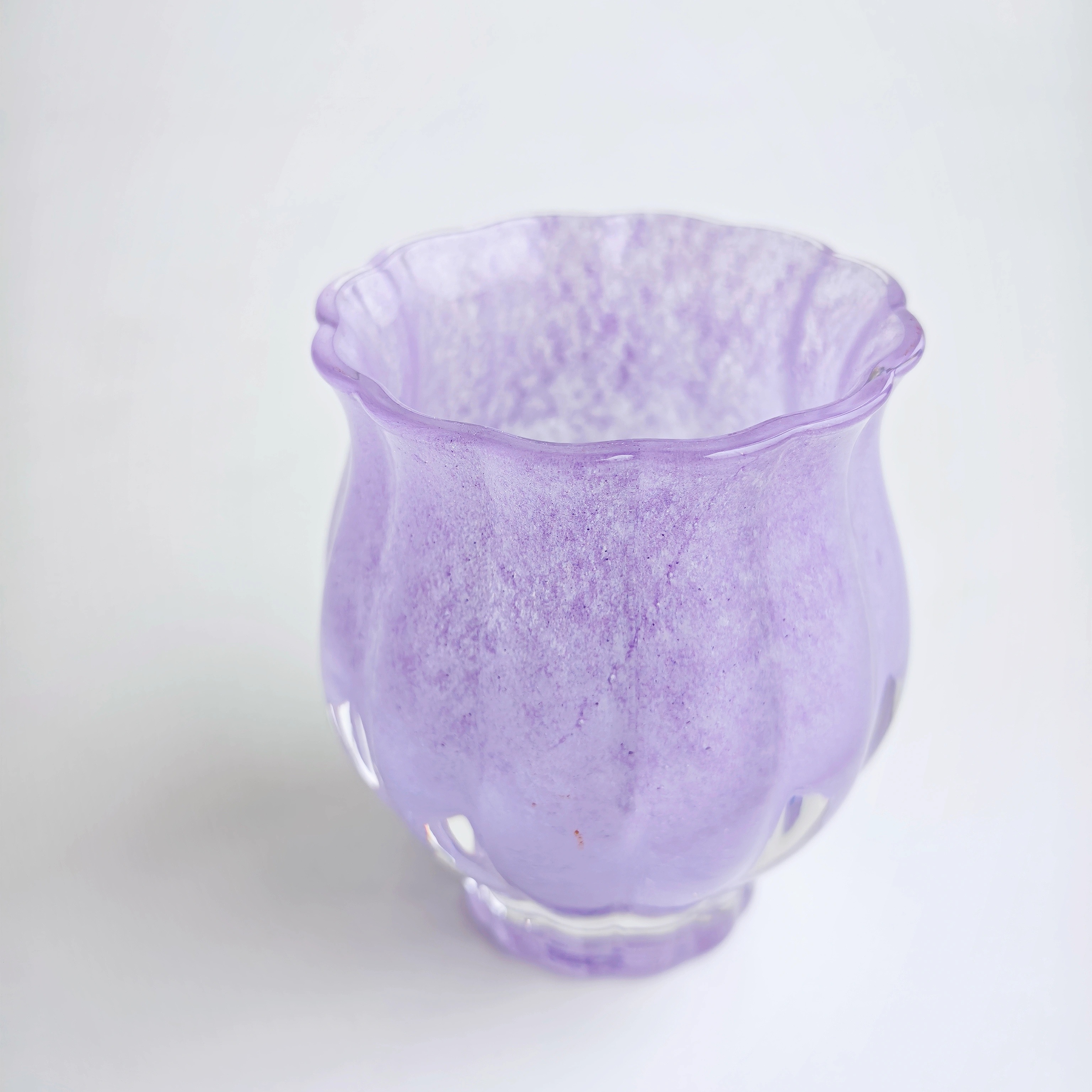 Purple Glass Floral Cup 150ml