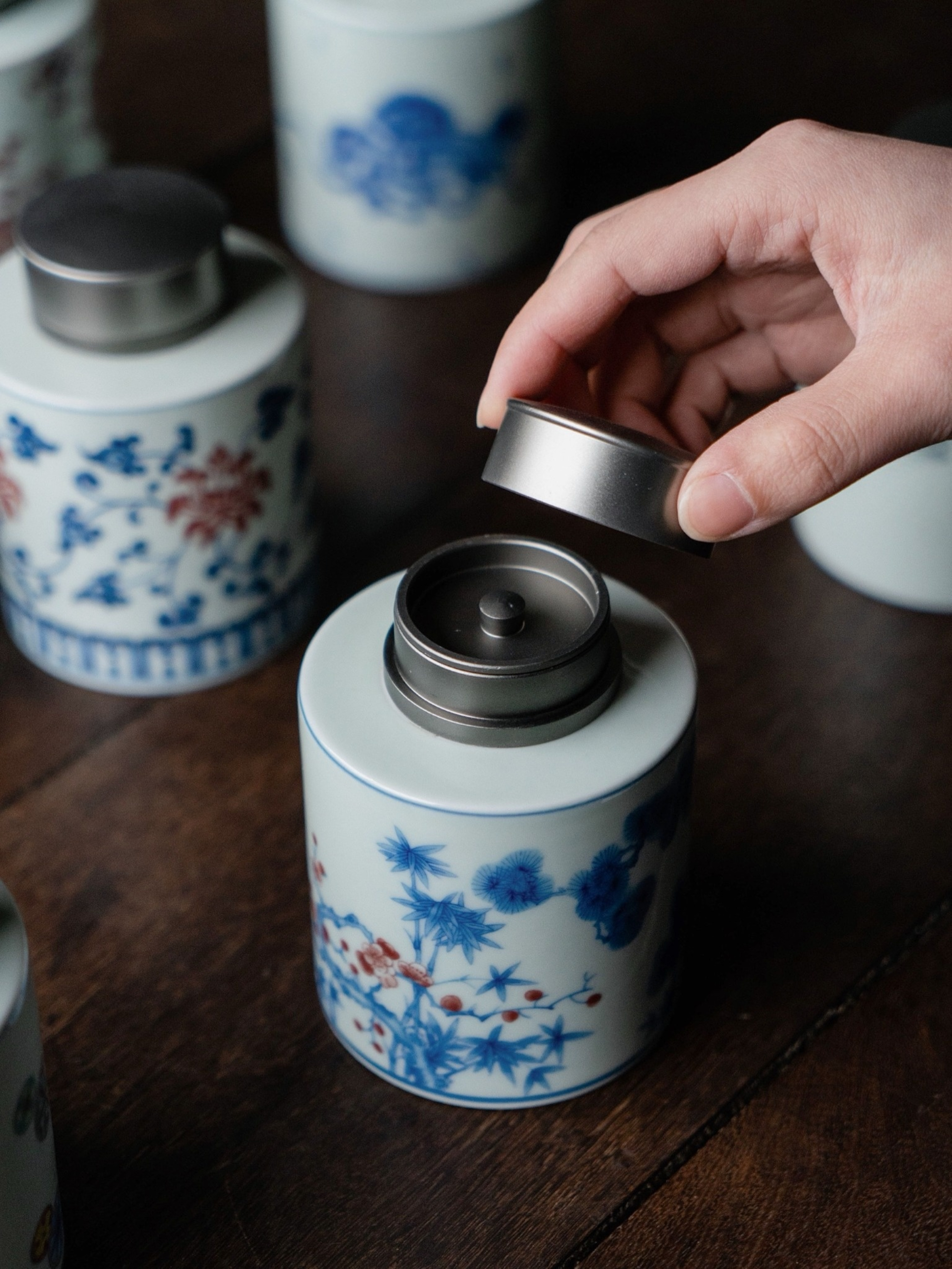 Porcelain Tea Caddy 300ml, 9 Styles Optional