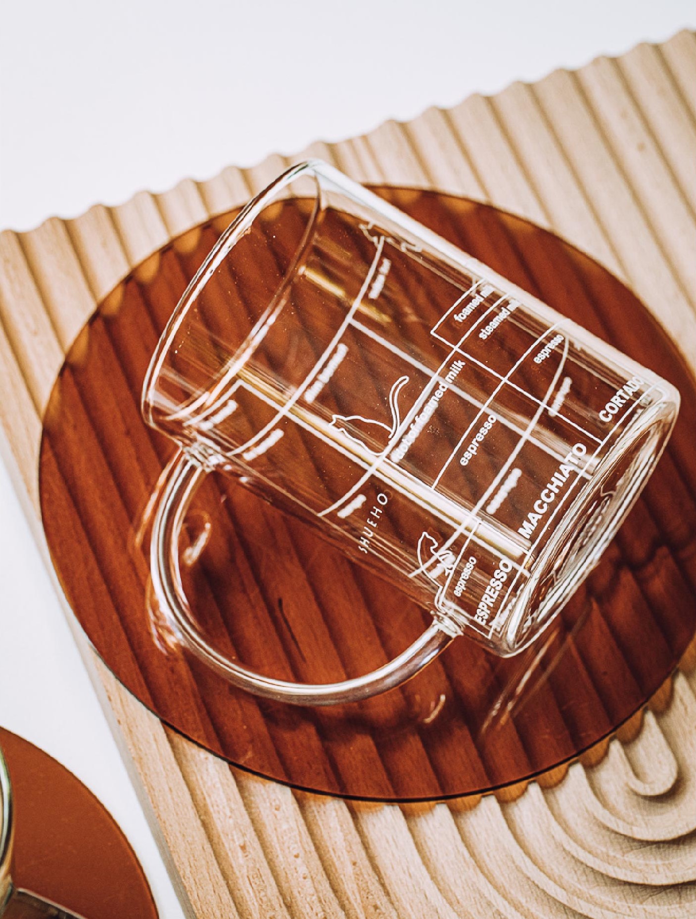 Cat Glass Mug with Coffee Measurement Markings 430ml