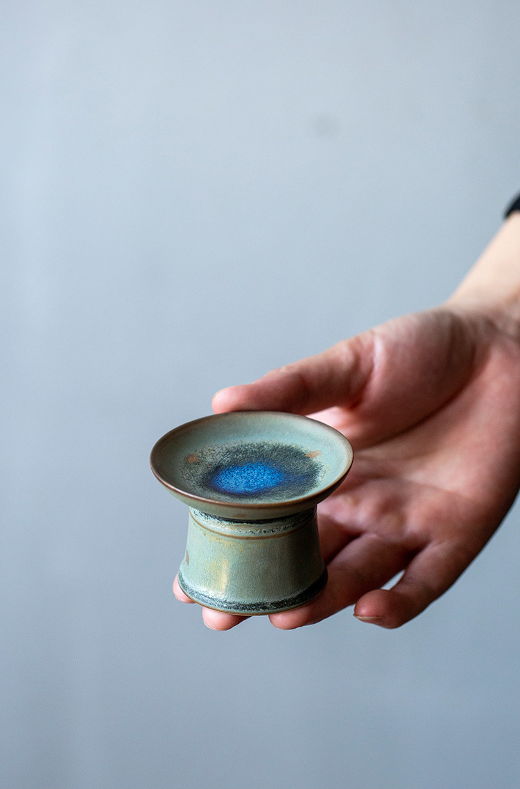 Flambé Glaze Lid Holder, Kungfu Tea Accessory