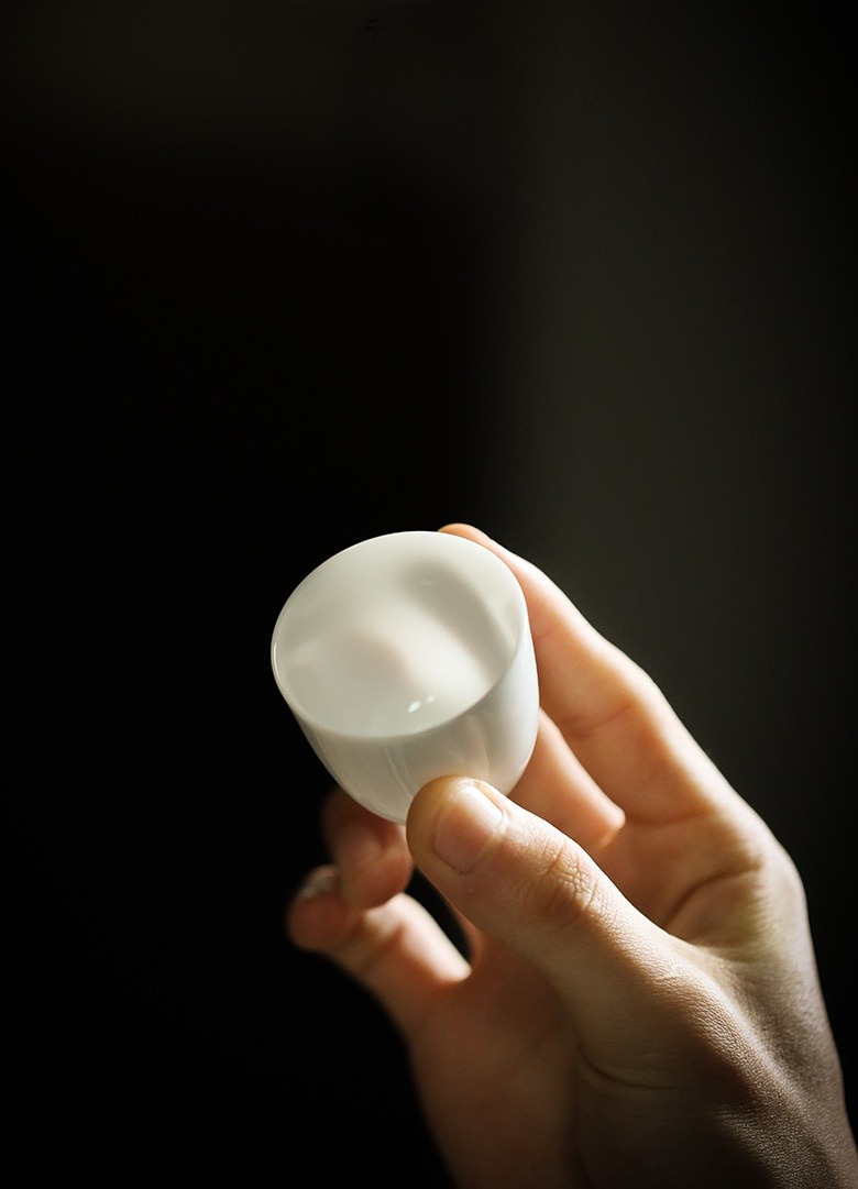 Minimalist Pure White Tea Cup, ChineseGongfu Tea Cups Set 50ml